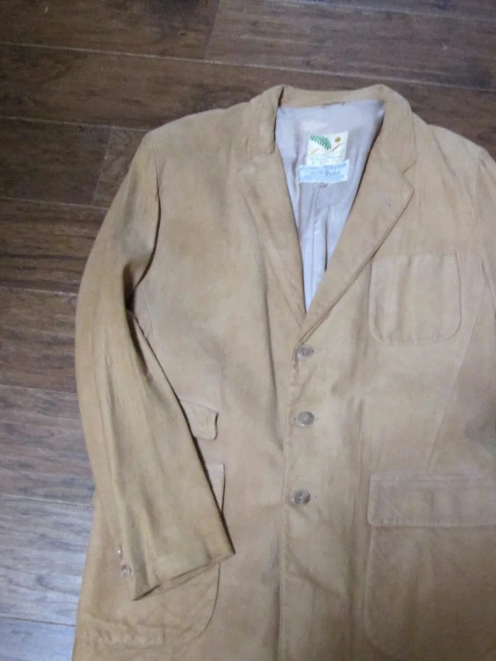 Vtg Made in California suede sport jacket MOD authentic 60s three button 4 pockt
